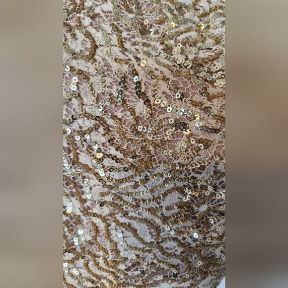 Anthropologie wren gold sequin jacquard sleeveless dress - Size Small - Picture 10 of 11